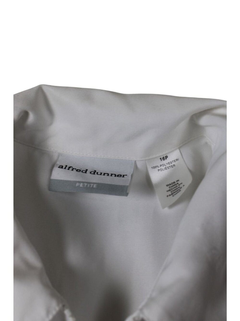 Alfred Dunner Women’s Petite 16P White Zip Jacket - Picture 2 of 3